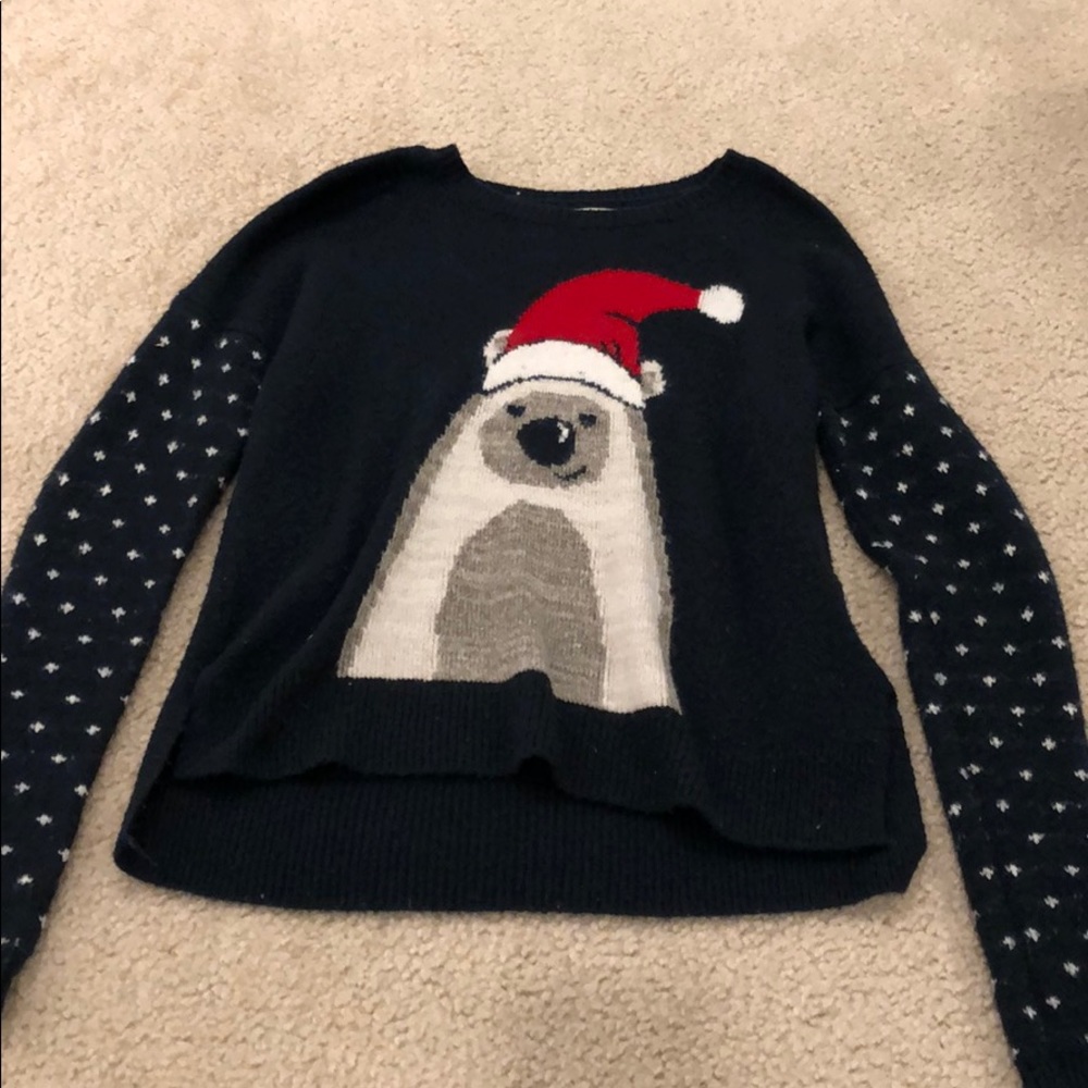 Abercrombie & Fitch Navy Sweater with Bear Design